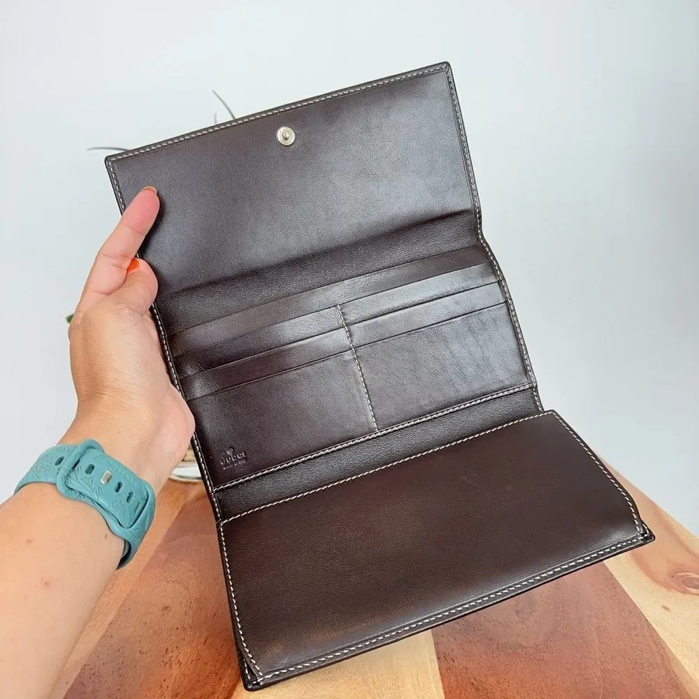 Pre-Owned Gucci  Britt GG Canvas Continental Wallet‎